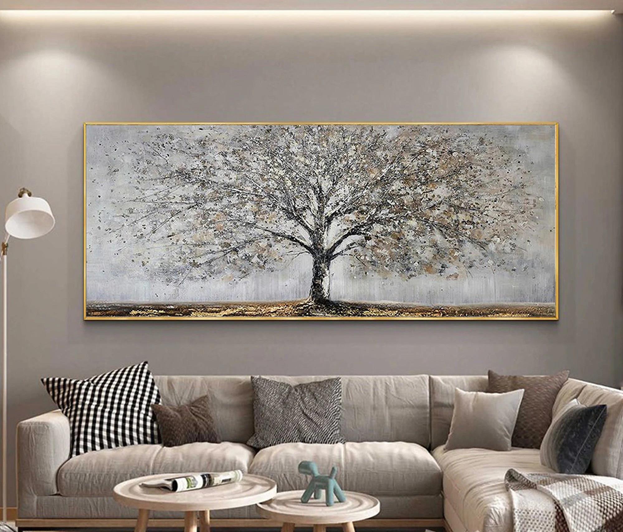 arbre gris argenté Peintures à l'huile